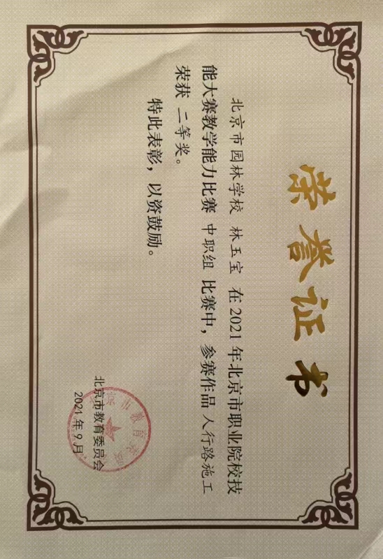 D:\quwenjing20240301\特高\特高资料整理\4月17日获奖证书\2020.9-2024.4教师获奖证书、荣誉证书扫描件\林玉宝--无原件\2021年北京市教学能力比赛二等奖.jpg